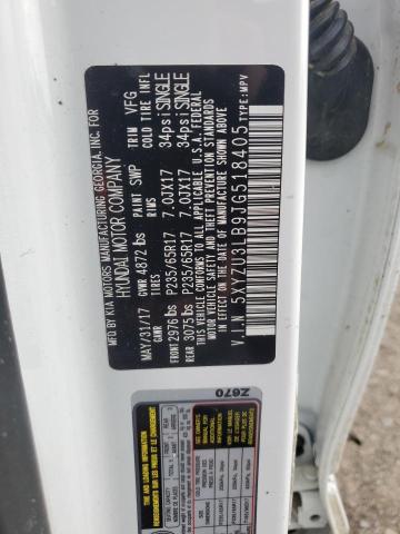 5XYZU3LB9JG518405 - 2018 HYUNDAI SANTA FE S WHITE photo 14