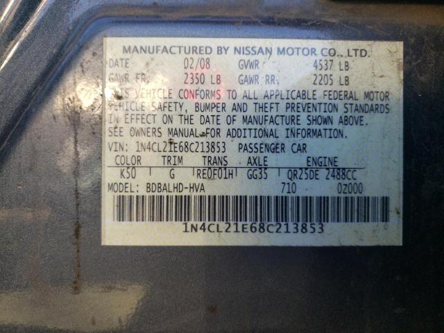 1N4CL21E68C213853 - 2008 NISSAN ALTIMA HYBRID GRAY photo 12