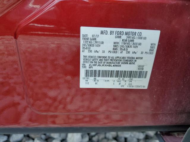 2LMPJ6LRXHBL45605 - 2017 LINCOLN MKX RESERVE Qırmızı foto 13