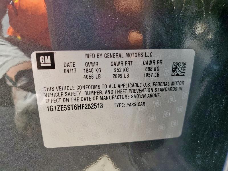 1G1ZE5ST6HF252513 - 2017 CHEVROLET MALIBU LT GRAY photo 13