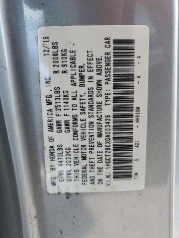 1HGCT2B0XGA003426 - 2016 HONDA ACCORD TOURING SILVER photo 13