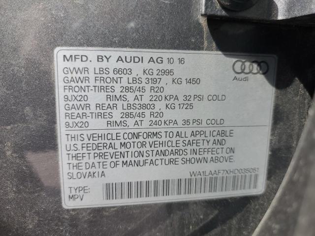 WA1LAAF7XHD035051 - 2017 AUDI Q7 PREMIUM PLUS GRAY photo 14