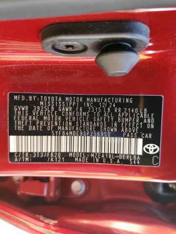 5YFB4MDE9SP256950 - 2025 TOYOTA COROLLA LE RED photo 12