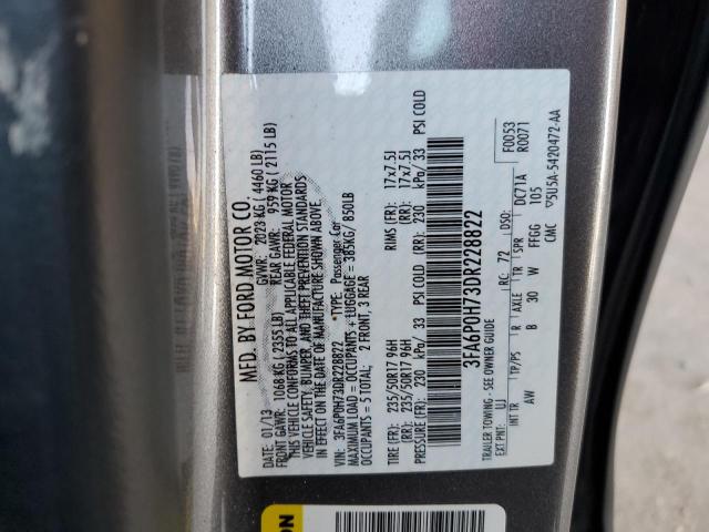 3FA6P0H73DR228822 - 2013 FORD FUSION SE 灰色 照片 12