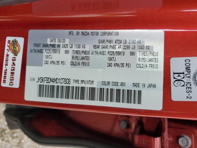 JM3KFBDM4M0107808 - 2021 MAZDA CX-5 GRAND TOURING RED photo 13