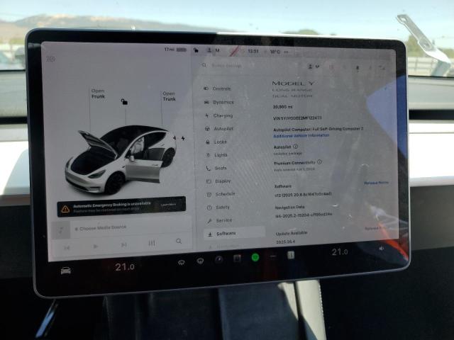 5YJYGDEE2MF122473 - 2021 TESLA MODEL Y 白色 照片 9