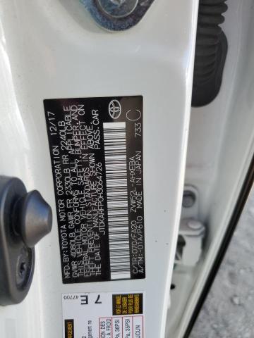 JTDKARFP0H3064726 - 2017 TOYOTA PRIUS PRIM WHITE photo 13