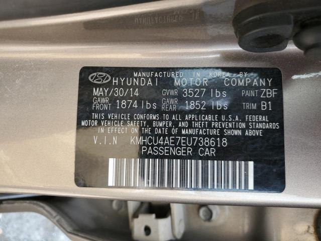 KMHCU4AE7EU738618 - 2014 HYUNDAI ACCENT GLS BROWN photo 12