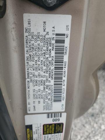 5TEUU42NX8Z526573 - 2008 TOYOTA TACOMA ACCESS CAB Brązowy zdjęcie 12