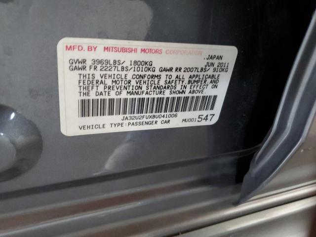 JA32U2FUXBU041006 - 2011 MITS LANCER ES/ES SPORT Boz foto 12
