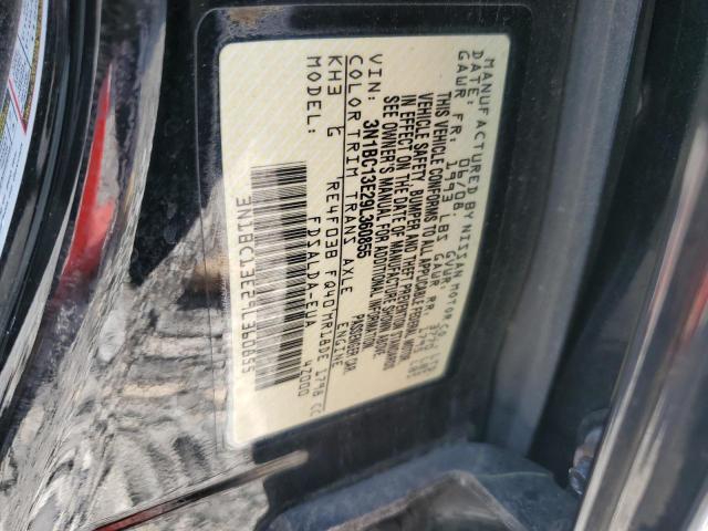 3N1BC13E29L360855 - 2009 NISSAN VERSA S BLACK photo 13