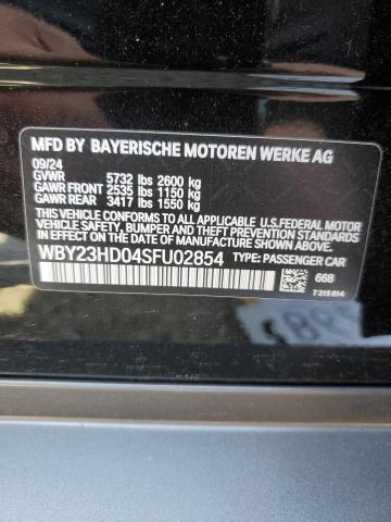 WBY23HD04SFU02854 - 2025 BMW I4 EDRIVE 40 BLACK photo 12