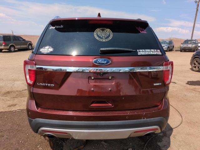 1FM5K8FH4GGD13612 - 2016 FORD EXPLORER LIMITED BURGUNDY photo 6