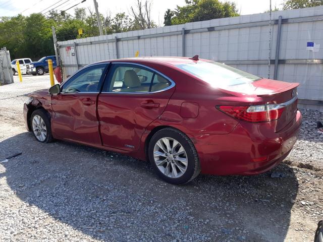 JTHBW1GG0E2052500 - 2014 LEXUS ES 300H RED photo 2