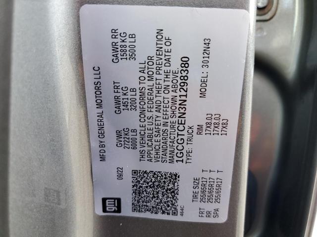 1GCGTCEN3N1298380 - 2022 CHEVROLET COLORADO LT GRAY photo 13