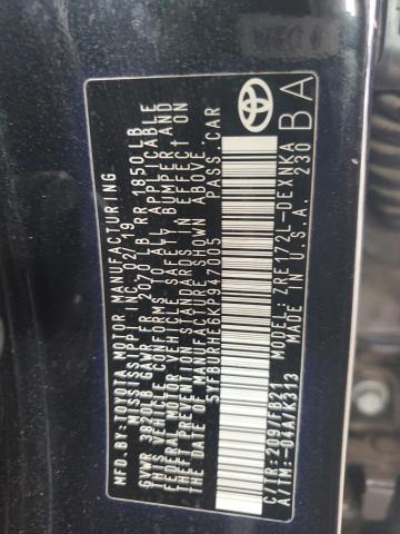 5YFBURHE6KP947005 - 2019 TOYOTA COROLLA L BLACK photo 12