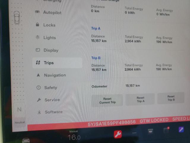 5YJSA1E59PF498856 - 2023 TESLA MODEL S Սպիտակ լուսանկար 9
