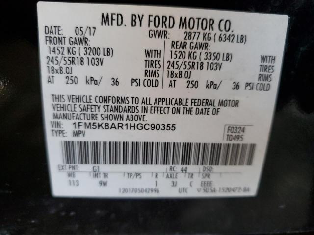 1FM5K8AR1HGC90355 - 2017 FORD EXPLORER POLICE INTERCEPTOR BLACK photo 13