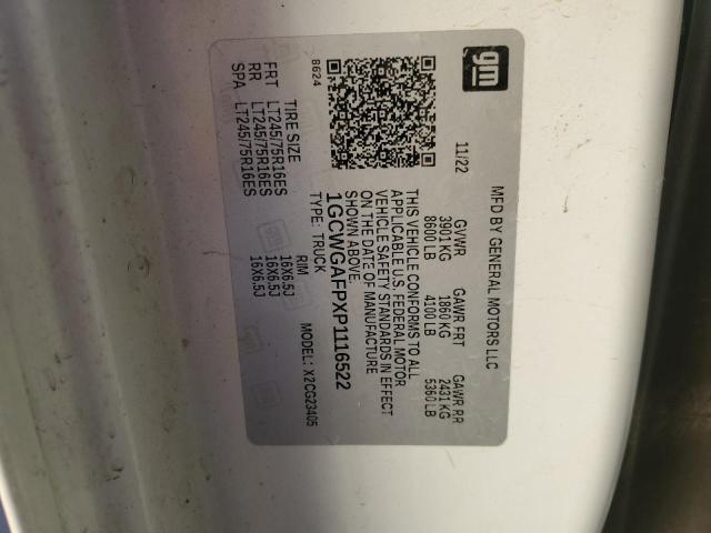 1GCWGAFPXP1116522 - 2023 CHEVROLET EXPRESS G2500 WHITE photo 13