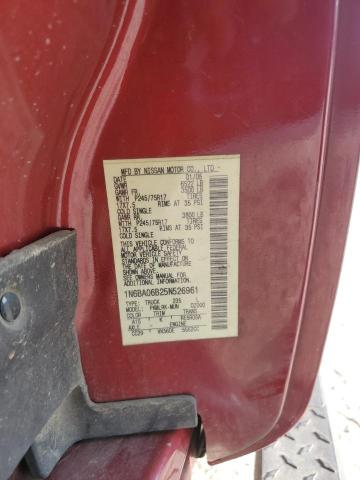 1N6BA06B25N526961 - 2005 NISSAN TITAN XE MAROON photo 12