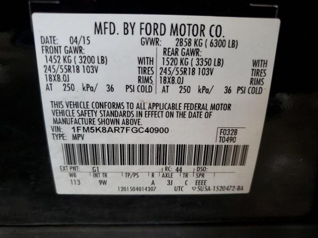 1FM5K8AR7FGC40900 - 2015 FORD EXPLORER POLICE INTERCEPTOR BLACK photo 13