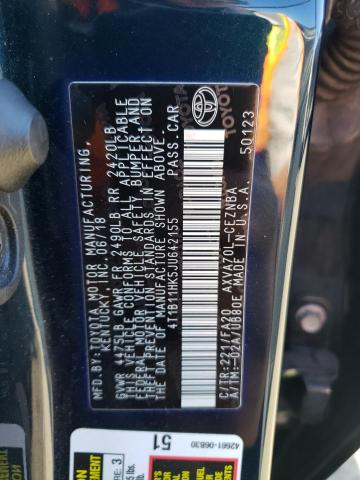 4T1B11HK5JU642155 - 2018 TOYOTA CAMRY L BLUE photo 13