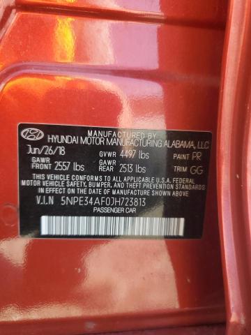 5NPE34AF0JH723813 - 2018 HYUNDAI SONATA SPORT RED photo 12