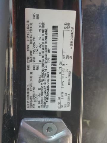 1FMCU9GD8JUB75679 - 2018 FORD ESCAPE SE Қара фото 13