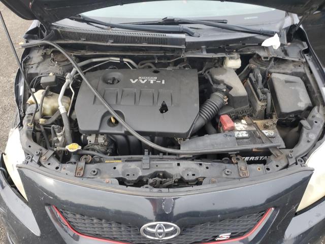 1NXBU4EE3AZ355520 - 2010 TOYOTA COROLLA BASE Чорний фото 11