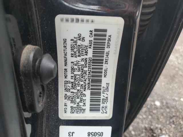 1NXBU4EE3AZ355520 - 2010 TOYOTA COROLLA BASE Чорний фото 12