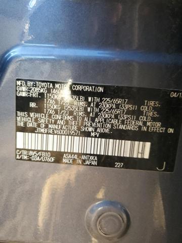 JTMBFREV6DD019571 - 2013 TOYOTA RAV4 LE BLUE photo 12