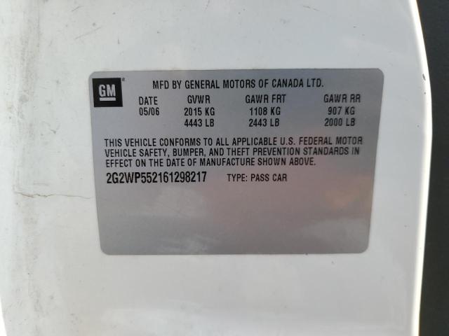 2G2WP552161298217 - 2006 PONTIAC GRAND PRIX 白色 照片 12