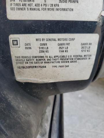 1G1BL52P0TR175204 - 1996 CHEVROLET CAPRICE / CLASSIC SS BLACK photo 12