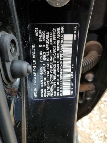 SHHFK7H49MU223468 - 2021 HONDA CIVIC SPORT Чорний фото 12