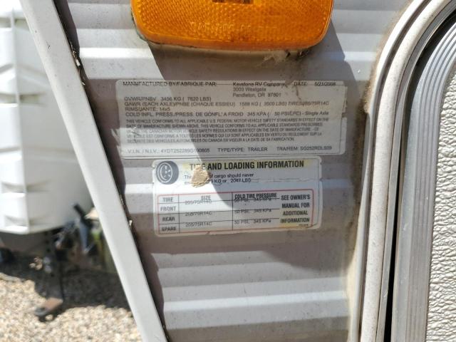 4YDT252289G100805 - 2009 KEYSTONE SPRINGDALE WHITE photo 10