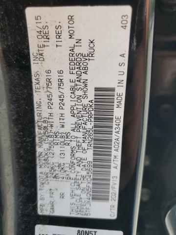 5TFJX4GN5FX045699 - 2015 TOYOTA TACOMA DOUBLE CAB PRERUNNER BLACK photo 12