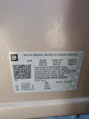 2GNAXUEV6K6182607 - 2019 CHEVROLET EQUINOX LT Қоңыр фото 12