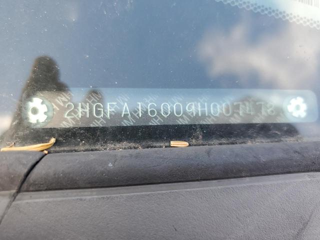 2HGFA16009H007478 - 2009 HONDA CIVIC EXL ბურგუნდია ფოტო 12