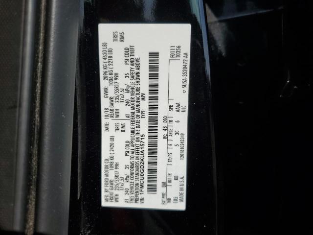 1FMCU0GD2KUA15715 - 2019 FORD ESCAPE SE Қара фото 13