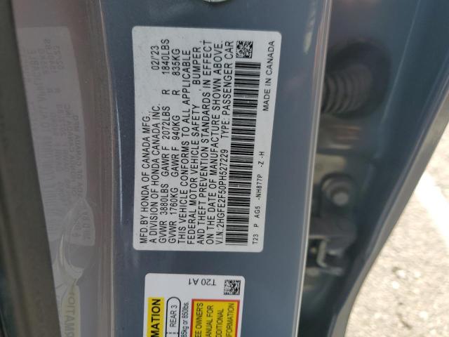 2HGFE2F50PH527229 - 2023 HONDA CIVIC SPORT 灰色 照片 12