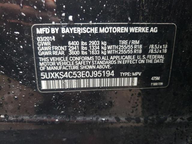 5UXKS4C53E0J95194 - 2014 BMW X5 XDRIVE35D BLACK photo 13