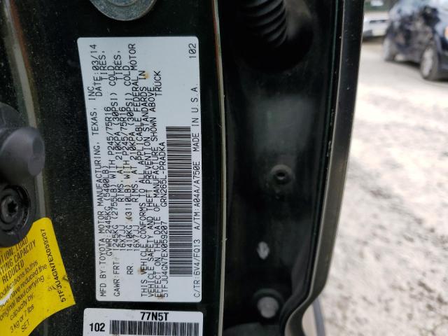 5TFJU4GN7EX059207 - 2014 TOYOTA TACOMA DOUBLE CAB PRERUNNER GREEN photo 12