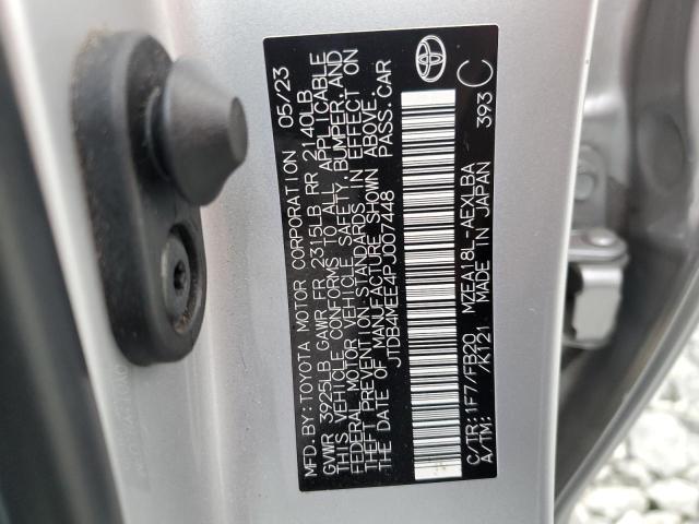 JTDB4MEE4PJ007448 - 2023 TOYOTA COROLLA LE SILVER photo 12