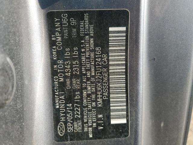 KMHHU6KJ2FU124168 - 2015 HYUNDAI GENESIS CO 3.8L GRAY photo 12