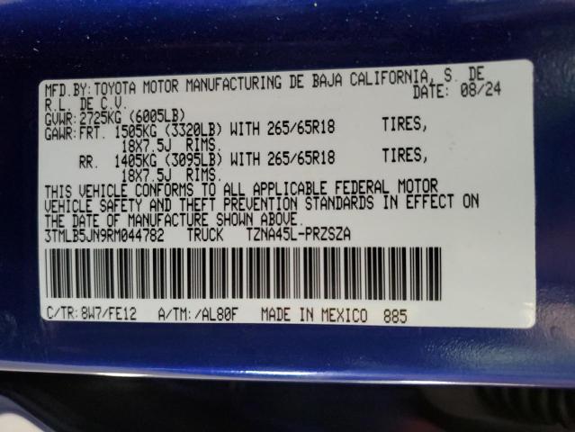 3TMLB5JN9RM044782 - 2024 TOYOTA TACOMA DOUBLE CAB Mavi foto 13