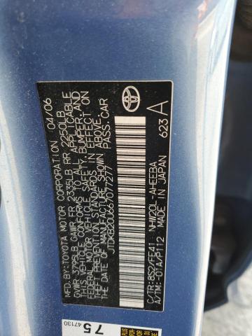 JTDKB20U667077277 - 2006 TOYOTA PRIUS BLUE photo 12