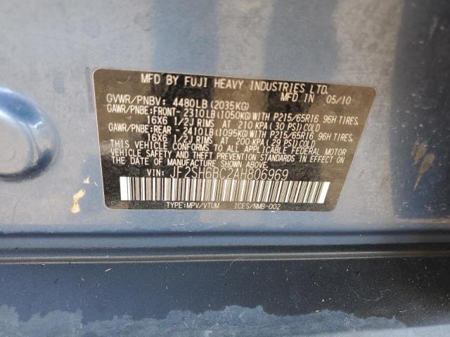JF2SH6BC2AH806969 - 2010 SUBARU FORESTER XS Dəniz mavisi foto 13