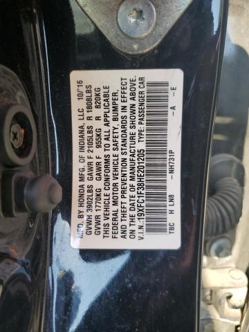 19XFC1F38HE201205 - 2017 HONDA CIVIC EX BLACK photo 12
