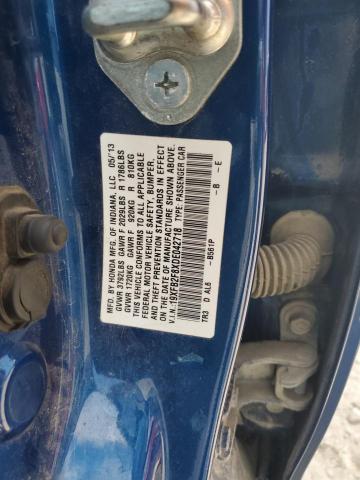 19XFB2F8XDE042718 - 2013 HONDA CIVIC EX BLUE photo 12