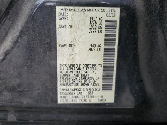 1N4AL3AP8GC159582 - 2016 NISSAN ALTIMA 2.5 BLACK photo 12